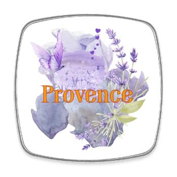 Lavender Provence Illustration Watercolor with Charm - Square fridge magnet - white - Front