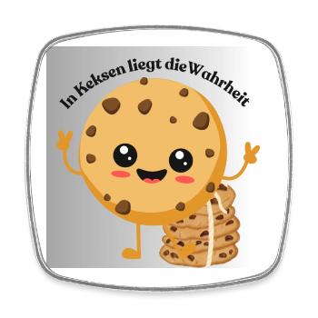 In Keksen liegt die Wahrheit - Viereckiger Kühlschrankmagnet - Weiß - Vorne