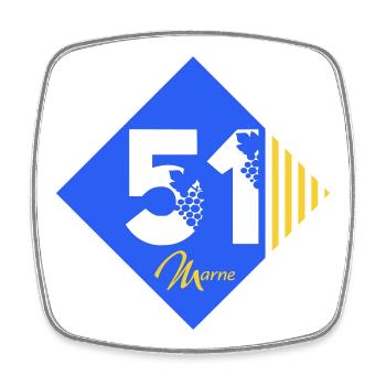 51 - Square fridge magnet - white - Front