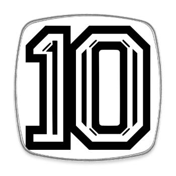 Stylish Number 10 Graphic - Square fridge magnet - white - Front