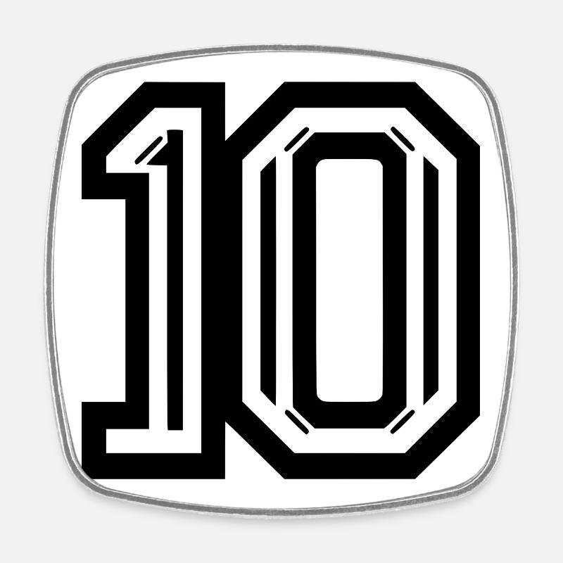Graphique élégant numéro 10 - Magnet carré - blanc