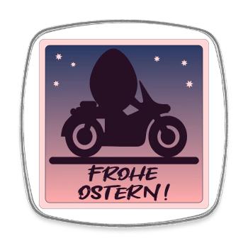 MOTORRAD - FROHE OSTERN - OSTEREI - Viereckiger Kühlschrankmagnet - Weiß - Vorne
