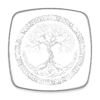 Yggdrasil Tree of Life - Square fridge magnet - white - Front