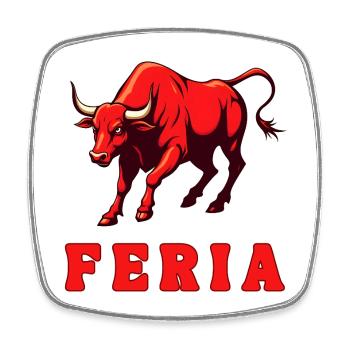 FERIA - Viereckiger Kühlschrankmagnet - Weiß - Vorne