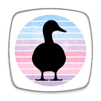 Vintage Duck - Viereckiger Kühlschrankmagnet - Weiß - Vorne