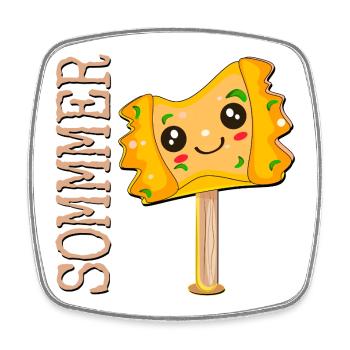 SOMMER EISCREME MAULTASCHEN - Viereckiger Kühlschrankmagnet - Weiß - Vorne