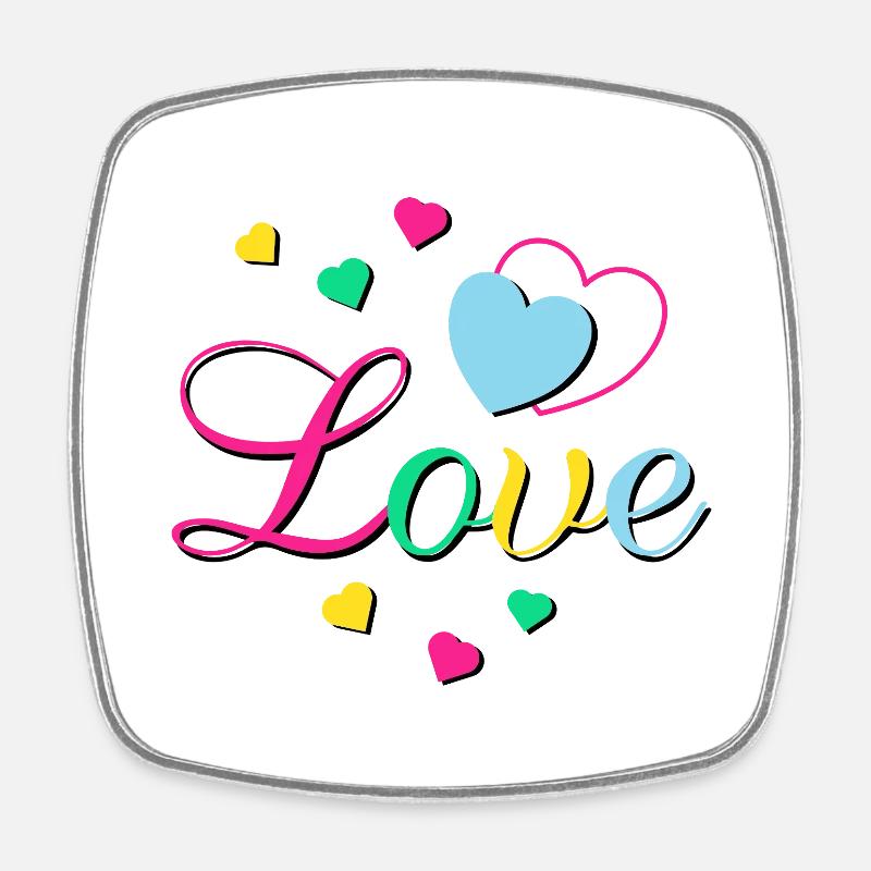 Love Hearts - Square fridge magnet - white