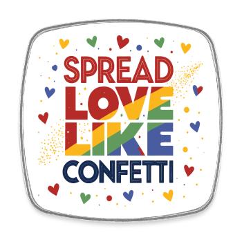 LGBTQIA+ Gay Pride T-Shirt Spread Love Like - Magnet carré - blanc - Devant