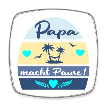 ABSCHIED PAUSE VATERTAG PAPA - Viereckiger Kühlschrankmagnet - Weiß - Vorne