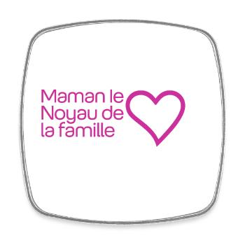 Mommy Heart Family - Square fridge magnet - white - Front