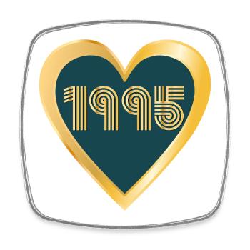 HEART YEAR 1995 - Square fridge magnet - white - Front