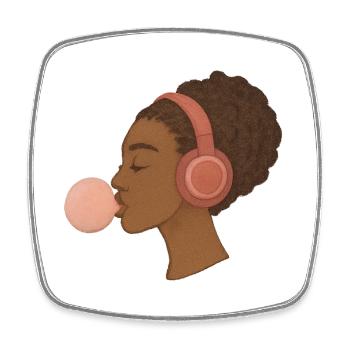 Musik - Viereckiger Kühlschrankmagnet - Weiß - Vorne