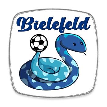 KINDER FUßBALL SCHLANGE BIELEFELD - Viereckiger Kühlschrankmagnet - Weiß - Vorne