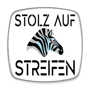 ZEBRA - STOLZ AUF STREIFEN - Viereckiger Kühlschrankmagnet - Weiß - Vorne