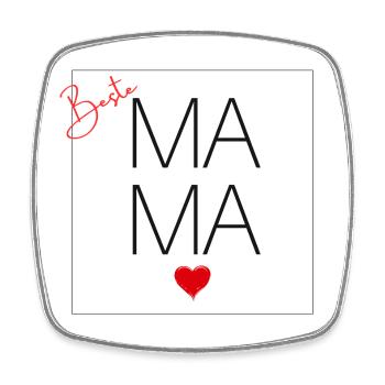 Beste Mama – Herz-Design für Muttertag - Viereckiger Kühlschrankmagnet - Weiß - Vorne