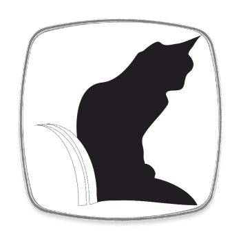 Nemo, schwarze Katz im Keller - Viereckiger Kühlschrankmagnet - Weiß - Vorne