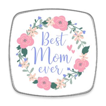 Best Mom ever - lila - Viereckiger Kühlschrankmagnet - Weiß - Vorne