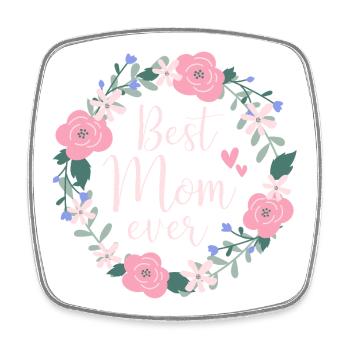 Best Mom ever - pink - Viereckiger Kühlschrankmagnet - Weiß - Vorne
