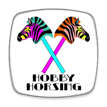 HOBBY HORSING 80's STECKENPFERDE - Viereckiger Kühlschrankmagnet - Weiß - Vorne