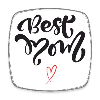 Best Mom – Herzdesign zum Muttertag - Viereckiger Kühlschrankmagnet - Weiß - Vorne