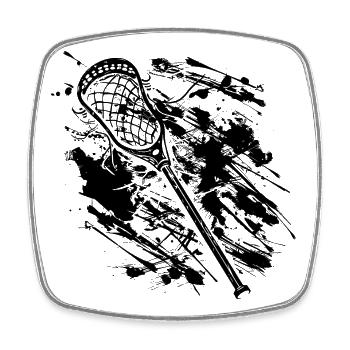 Lacrosse Sticks - Square fridge magnet - white - Front