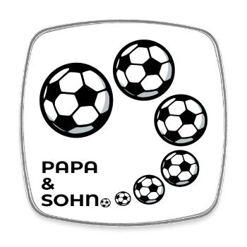 VATERTAG PAPA SOHN FUßBALLSPIELER FUSSBALL - Viereckiger Kühlschrankmagnet - Weiß - Vorne