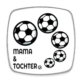 MUTTERTAG FUßBALL MAMA TOCHTER - Viereckiger Kühlschrankmagnet - Weiß - Vorne