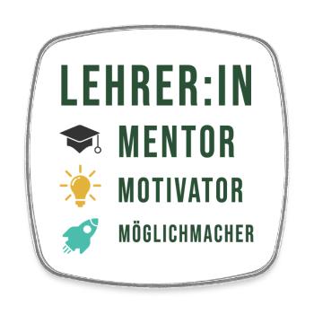 Cadeau Enseignant - Enseignant, Mentor Motivator Chemise - Magnet carré - blanc - Devant