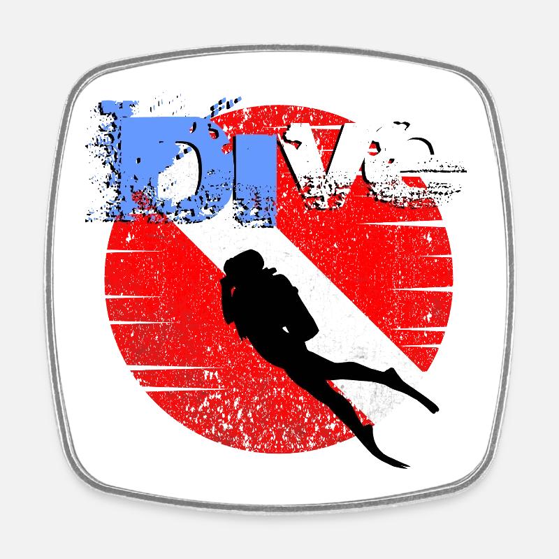 American Diver Down Flag - Square fridge magnet - white