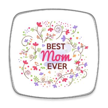 Die beste Mutter aller Zeiten - Viereckiger Kühlschrankmagnet - Weiß - Vorne