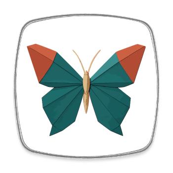 Origami Butterfly - Square fridge magnet - white - Front