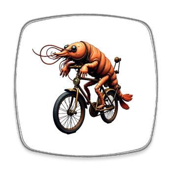 Steampunk Garnelen auf Motorrad - Viereckiger Kühlschrankmagnet - Weiß - Vorne