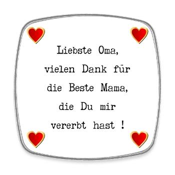 MUTTERTAG OMA MAMA PRÄGUNGEN - Viereckiger Kühlschrankmagnet - Weiß - Vorne