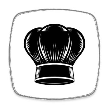 Toque de chef - Magnet carré - blanc - Devant