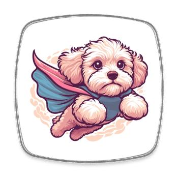 Super Hund Maltipoo Moodle Multipoo Cape Geschenk - Viereckiger Kühlschrankmagnet - Weiß - Vorne