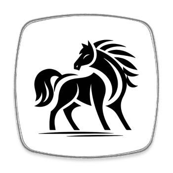 Chevaux Tribal - Magnet carré - blanc - Devant