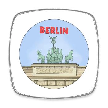 Deutsche Stadt Berlin - Viereckiger Kühlschrankmagnet - Weiß - Vorne