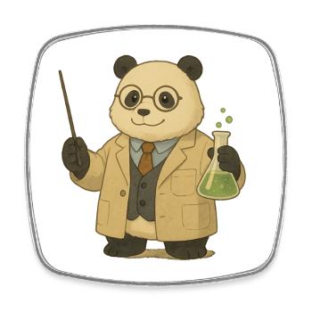 Panda Bear Professeur de chimie - Magnet carré - blanc - Devant