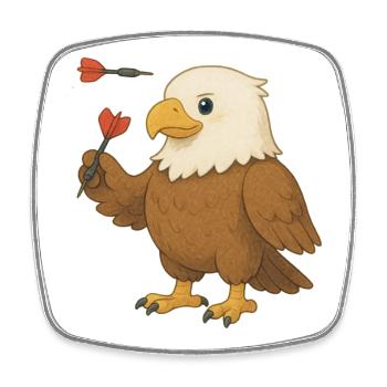 Adler mit Dartpfeilen - Viereckiger Kühlschrankmagnet - Weiß - Vorne