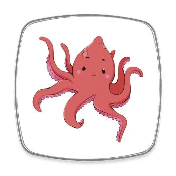 Oktopus - Viereckiger Kühlschrankmagnet - Weiß - Vorne