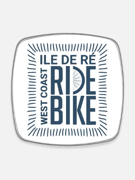 Cycling West Coast Ile de Ré - Square fridge magnet - white