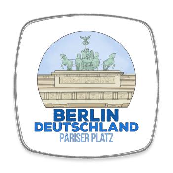 Pariser Platz Berlin - Viereckiger Kühlschrankmagnet - Weiß - Vorne