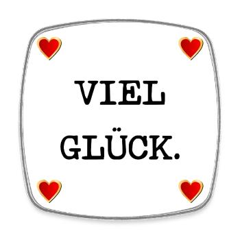 HERZ GLÜCKWÜNSCHE VIEL GLÜCK - Viereckiger Kühlschrankmagnet - Weiß - Vorne