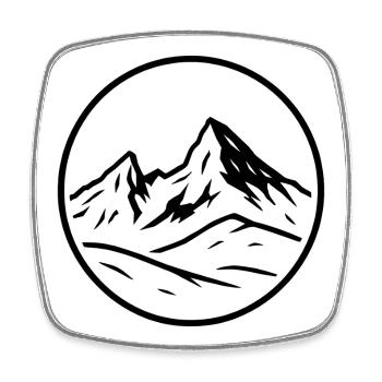 Watzmann - Viereckiger Kühlschrankmagnet - Weiß - Vorne