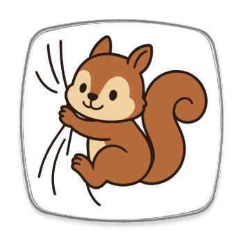 Dear little squirrel - Square fridge magnet - white - Front