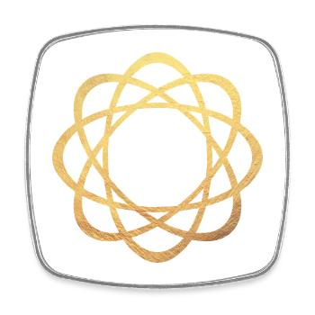 Yoga Luxury Gold Mandala Meditation Concentration - Square fridge magnet - white - Front