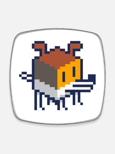 Cube Dog - Square fridge magnet - white