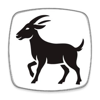 Billygoat - Square fridge magnet - white - Front