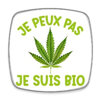 Bio Canna T-Shirt mit Botschaft - Viereckiger Kühlschrankmagnet - Weiß - Vorne