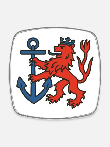 Düsseldorf Lion - Magnet carré - blanc